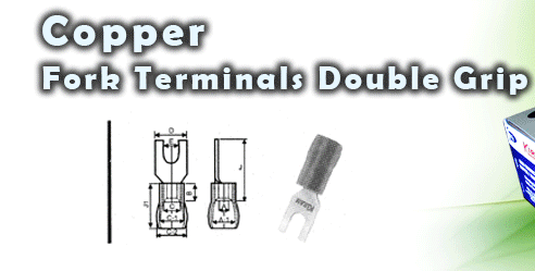 Copper FORK TERMINALS DOUBLE GRIP