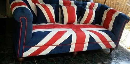 Blue Union Jack chesterfield Canvas Sofa