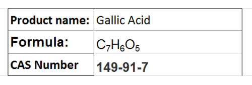 Gallic Acid - Off-White Powder, CAS 149-91-7 | High Purity, Pharmaceutical Grade, Water Soluble