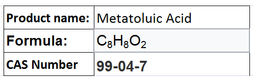 Metatoluic Acid - CâHâOâ, Boiling Point 267Â°C, High Purity | Insect Repellent Precursor, Versatile Use