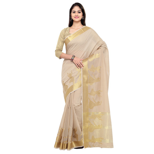 Beige Embellished Saree