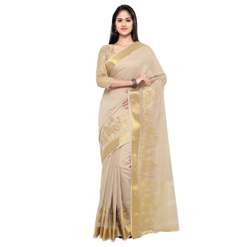 Beige Fancy Border Saree