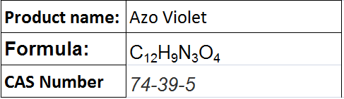 Azo Violet - Violet Powder, C12H9N3O4 | pH Indicator, Water Soluble Dye, PH Range 11-13
