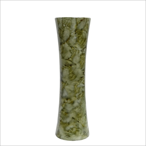 MDF Vase in Glossy Green Marble Finish