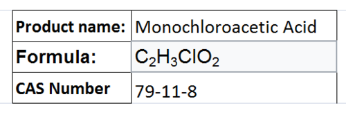 Monochloroacetic Acid - Pump