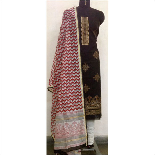 Handmade Chanderi Printed Suit
