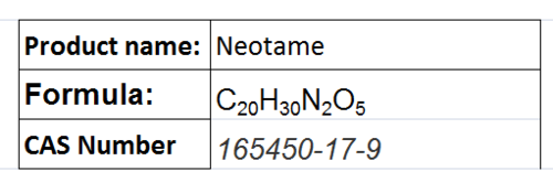 Neotame - White, CââHââNâOâ, CAS 165450-17-9 | High Potency, Stable, Low Usage Sweetener, 99% Purity