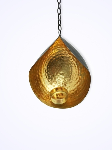 Black With Gold Finish Hanging Votive
