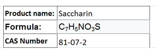 Saccharin
