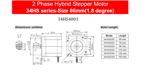 Stepper motor Motionking 34HS4801