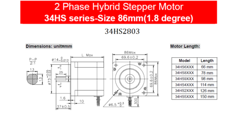 Stepper motor Motionking 34HS2803