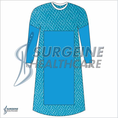 Full Reinforced Surgical Gown - Blue, Small to XX-Large Sizes with Enhanced Flexibility, Comfort, and Excellent Level of Protection