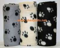 Pet Blankets - Cotton, 45 X 70 Cm, Grey Paw Print Design | Lightweight, Machine Washable, Soft And Comfortable