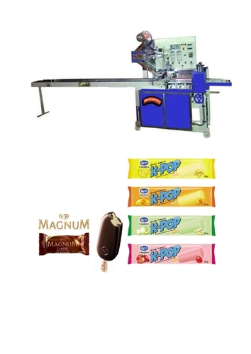 Ice Cream Packaging Machine - Stainless Steel, 18x4x6 Inches, White | 2hp Electric Drive, PLC Control, Automatic Wrapping, Includes Sterilizer