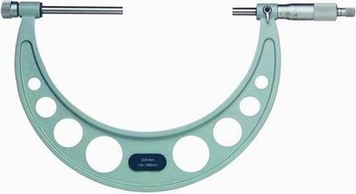 Outside Micrometer - 0-150 mm Range, High Accuracy 0.006 mm, Interchangeable Carbide Measuring Faces, Fine Cast Frame, 1.55 Kg
