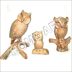 Antique Aluminum Owl Set - Aluminum, 7.5-Inch Big, 6-Inch Medium, 3.5-Inch Small | Handmade Folk Art, Elegant Garden & Home Decoration