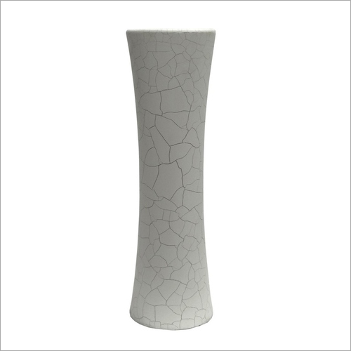 Mdf Vase In White Crackle Finish By TEJASVI EXPORTS