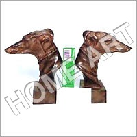Aluminum Dog Bookend - 9" Size Antique Gold Finish | Handmade Folk Art Design Animal Theme