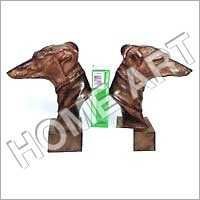 Aluminum Dog Bookend - 9" Size, Antique Gold Finish | Handmade Folk Art Design, Animal Theme