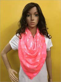 Ladies Fashion Scarves - Silk, 55x55 Cm | Floral Pink Design, Lightweight 50 Grams, Hand Wash Care