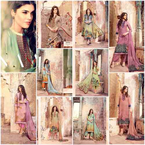 pure cotton embroidery suit with siffon dupatta