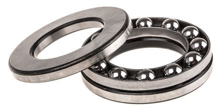 Thrust Ball Bearing - Standard Assortment of Metric and Inch Sizes | Features TQ-line Bearings, Flanged Outer Ring, Matched Bearings