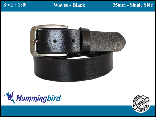 Genuine Leather Belt - Genuine Leather, 35mm, Black, Silver Buckle | Durable Design, Classic Style, Versatile Accessory