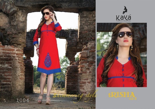 Red & Blue Kaya Famous Surat Kurti Manufacturer
