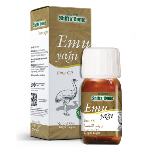Emu Oil - 20ml Glass Bottle with Dropper, Rich in Vitamin A & E, Omega 6 & 9 for Skin and Muscle Relief