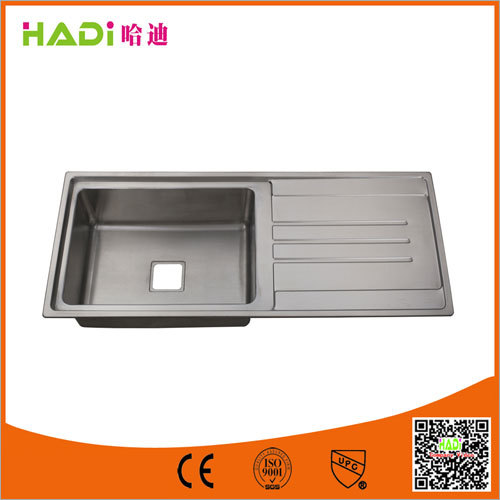 Single Bowl Stainless Steel Sink With Drain Board