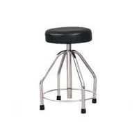 Revolving Bar Stool - Stainless Steel Frame, 360-degree Rotation | Leatherette Upholstery, Anti-slip Base, Ideal For Laboratory And Industrial Use