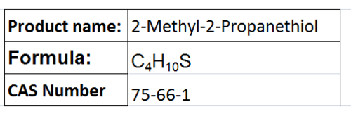 2-Methyl-2-Propanethiol - C4H10S, Boiling Point 63-64°C | Odorant, Gas Leak Detection, 99% Purity