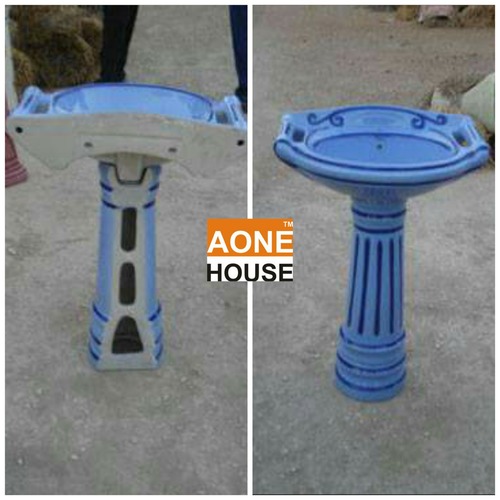 Rustic Design Color Wash Basin Pedestal
