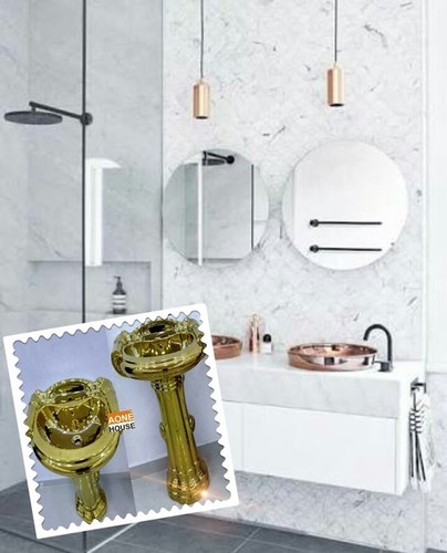 Decorative Gold Plated Wash Basin Pedestal Installation Type: Wall Mounted