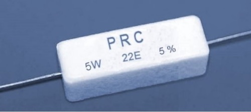 Wire Wound Resistors (Ceramic Piece) - 5W Power, 0E1 TO 1E Resistance | Imported Ni-Cr Wire, Low-Temperature Coefficient, 9x9x25 mm Dimensions