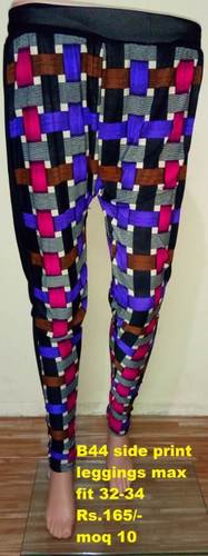 Side Print Leggings - Rayon XL/XXL/L Size Multi Color 40 Inch Length | Breathable Fabric Indian Patterned Design Ideal for Summer