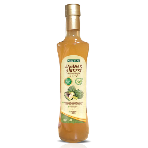 Artichoke Vinegar - Glass Bottle 500ml, Light Yellow, PH 3.0-4.0 | Natural, Flavorful, Versatile, Healthy
