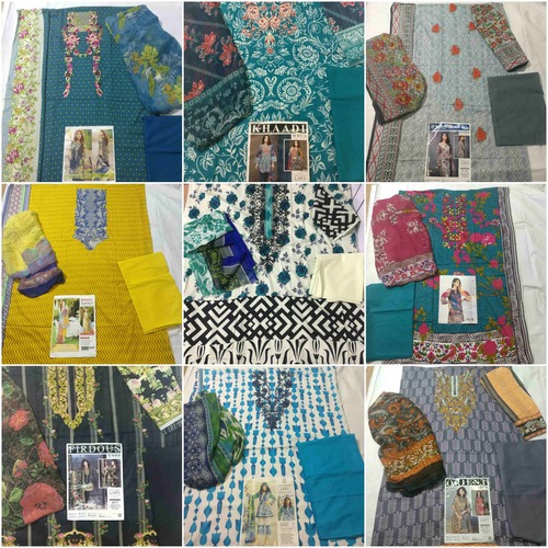 embroiderd suits with siffon dupatta