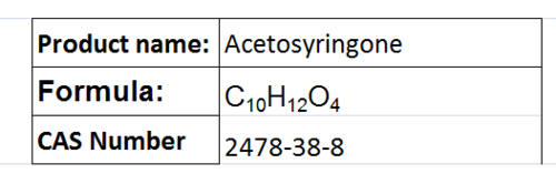 Acetosyringone - White to Off-White Crystalline Powder, CAS 2478-38-8 | Plant Derived, â¥98% Purity, Research Grade