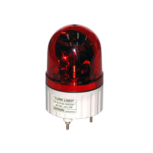 Turn Light - Polycarbonate, 84 mm Size, Red Color, 5 Watt Incandescent Lamp | Buzzer-Equipped, IP 54 Protection, 130 RPM Speed