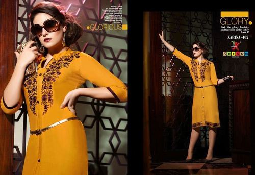 Yellow Kerrsom Kurtis Manufacturers