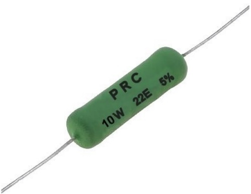 Wire Wound Resistors (Silicone Coated) - 10W Power, 1K1 to 2K9 Resistance | Features Imported Ni-Cr Wire, Low-Temperature Coefficient, Compact Dimensions 5x5x30 mm 