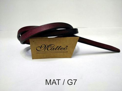 Red Colour Belt - Leather, 100-120cm, Burgundy, Metal Buckle | Durable Material, Secure Buckle, Classic Design