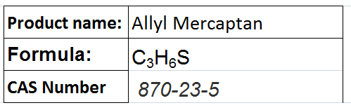 Allyl Mercaptan - Chemical Formula C3H6S, Boiling Point 117-118Â°C, Purity 99% | Organosulfur Compound, Garlic Scent, Flavoring and Warning Agent