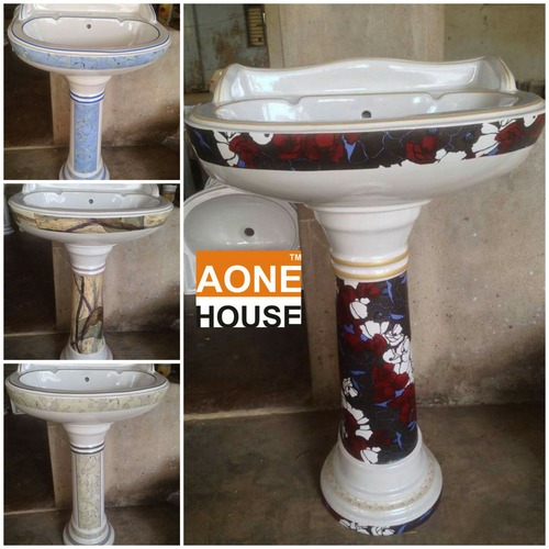 Sticker Design Wash Basin Pedestal