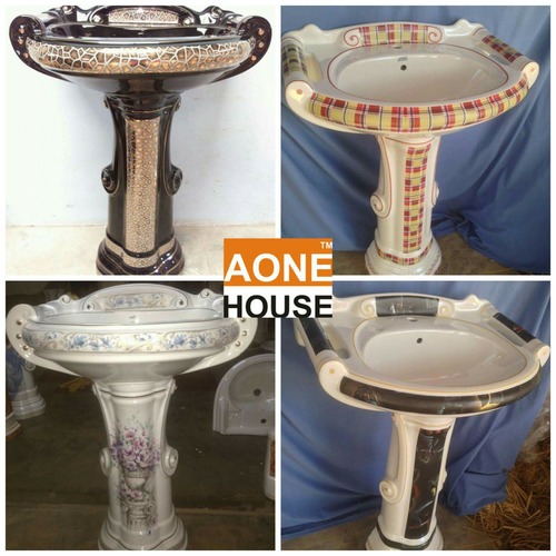 Sticker Design Wash Basin Pedestal