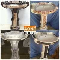 Multi Color Sticker Design Wash Basin Pedestal