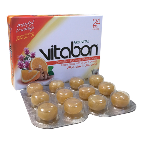 Sore throat Lozenge Vitabon Hard candy Ginger and Orange