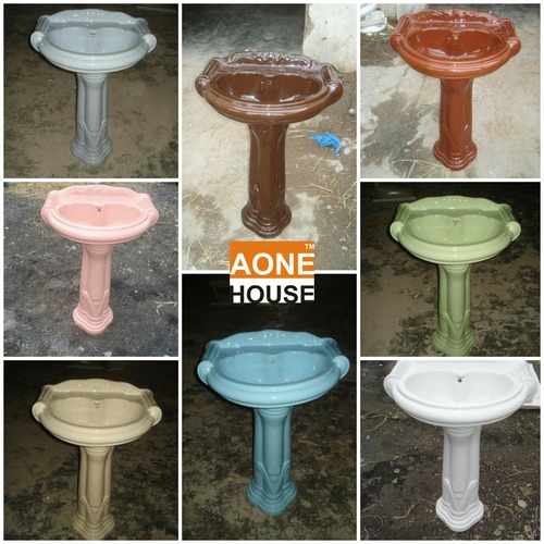 Multi Color Wash Basin Pedestal Installation Type: Wall Mounted