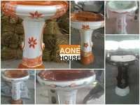Multi Double Color Design Wash Basin Pedestal